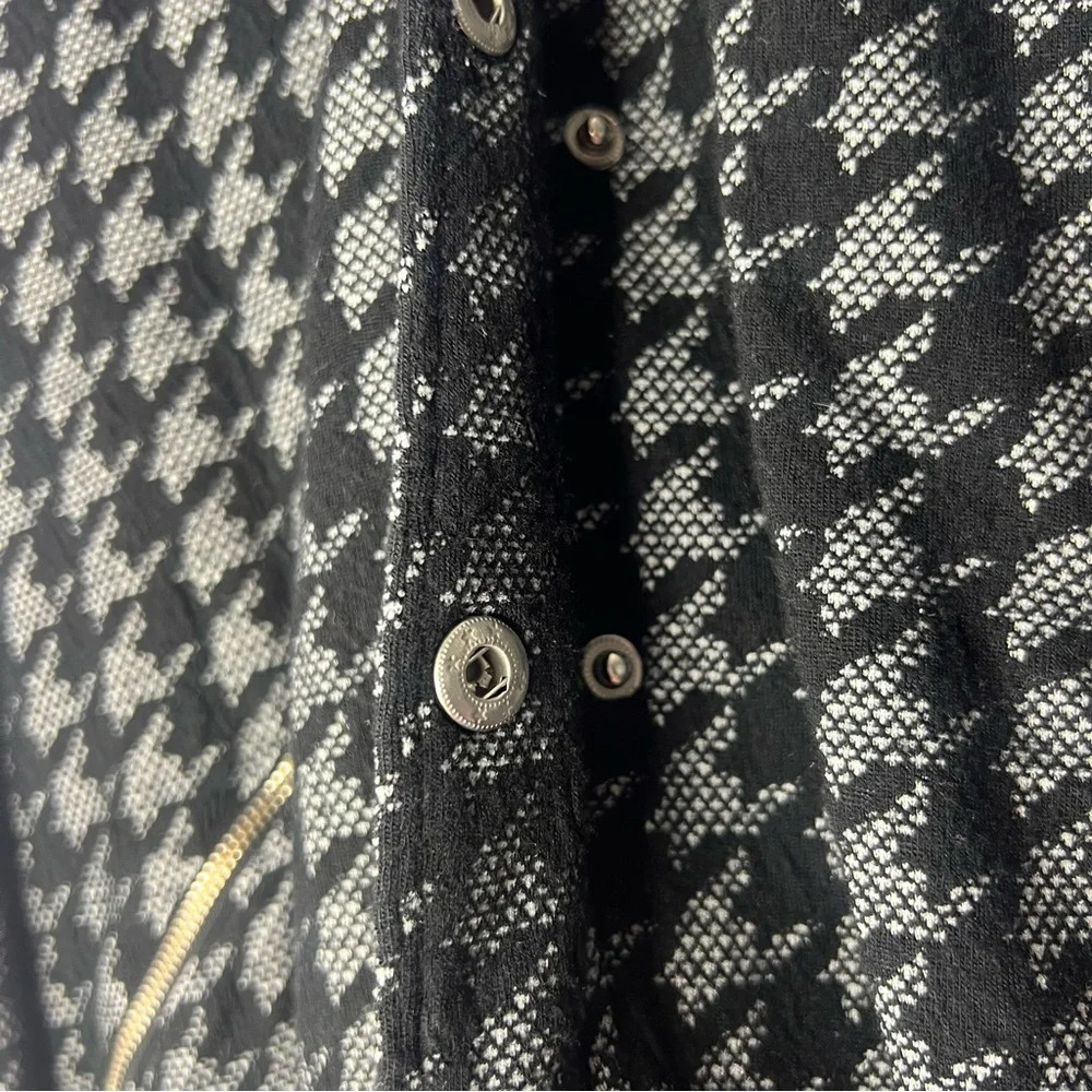 Seduction houndstooth coat cardigan jacket sweater grey  and black with silver - Picture 5 of 7